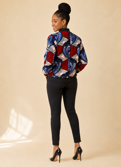 Ngozi African Print Bomber Jacket