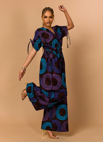 The Amara Ruffle Ankara Jumpsuit