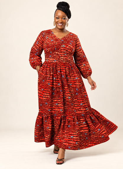 Kimmy African Print Midi Dress