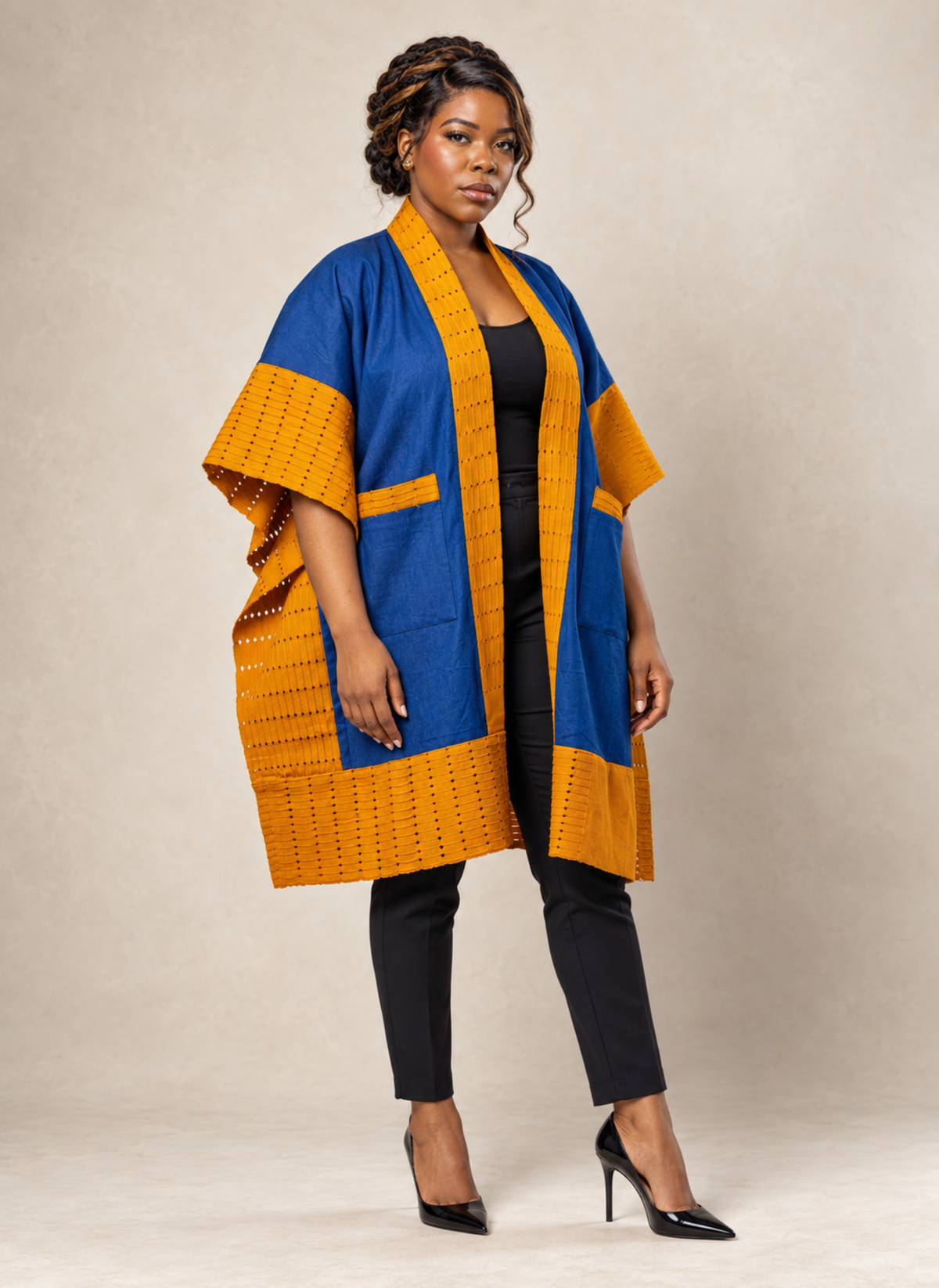 Titi Denim & Silk Aso Oke Luxury Kimono