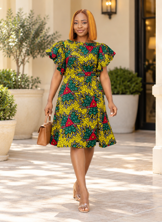 Izehi African Print A-Line Dress