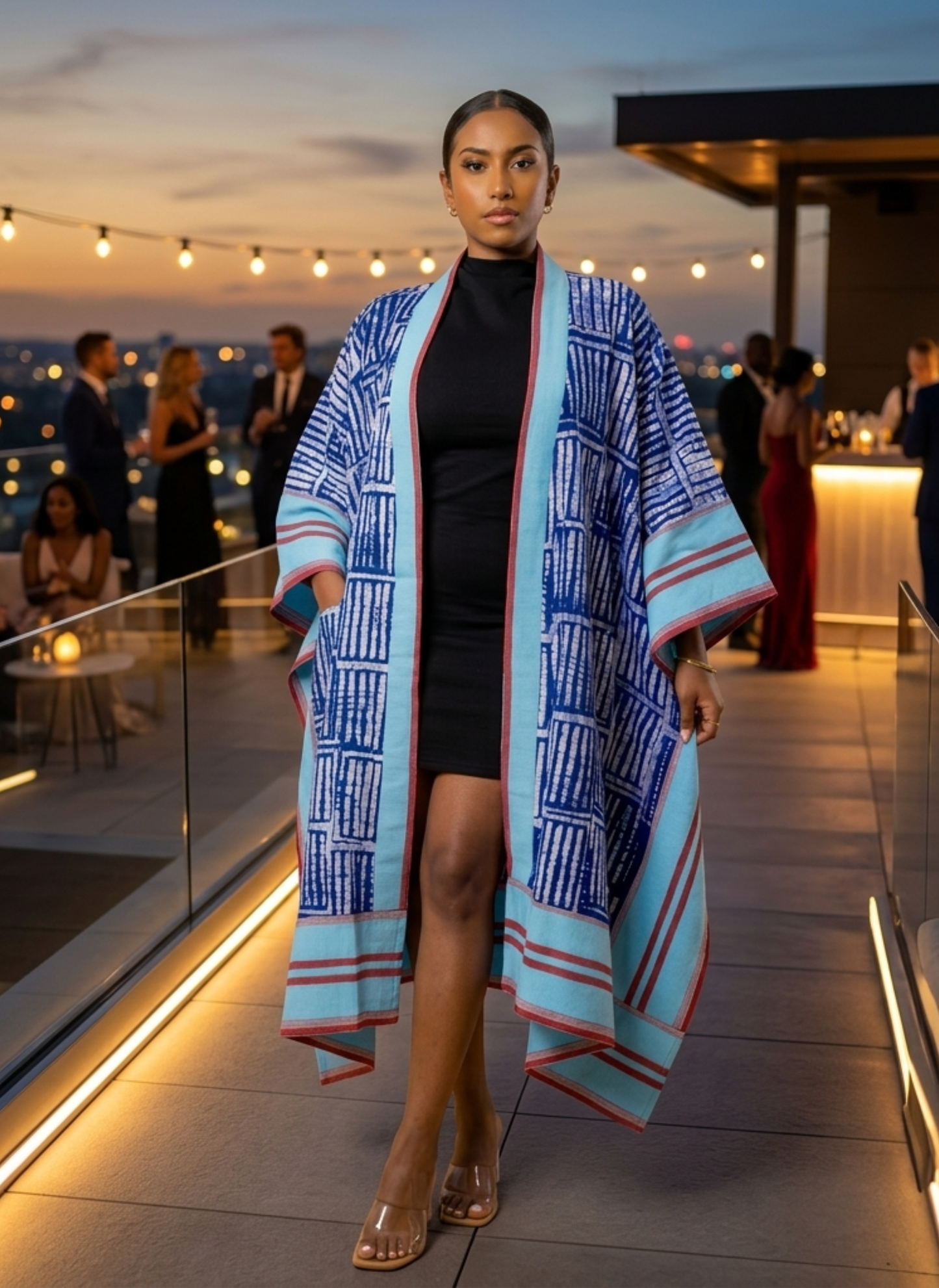 Tolu Adire & Aso Oke Mixed-Media Kimono