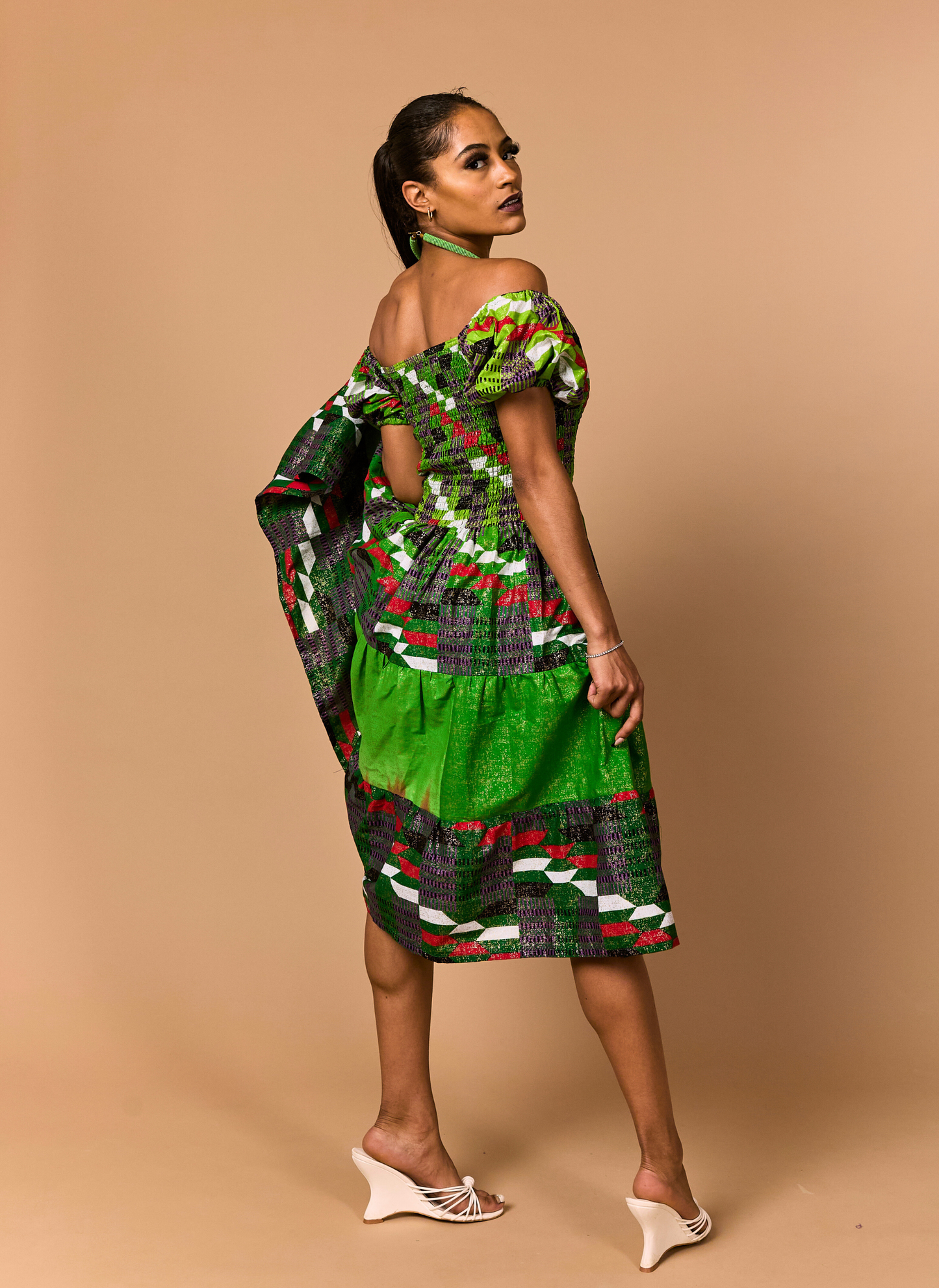 Nneka Smocked Midi Dress