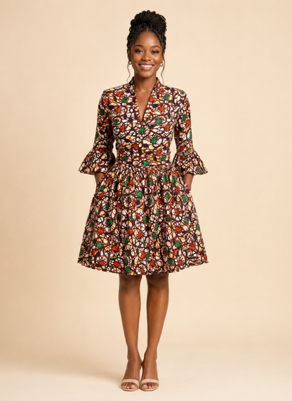 Esele African Print Dress