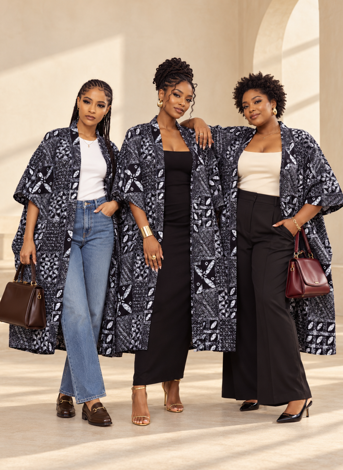 Ayomide Patchwork African Print Kimono – Multi