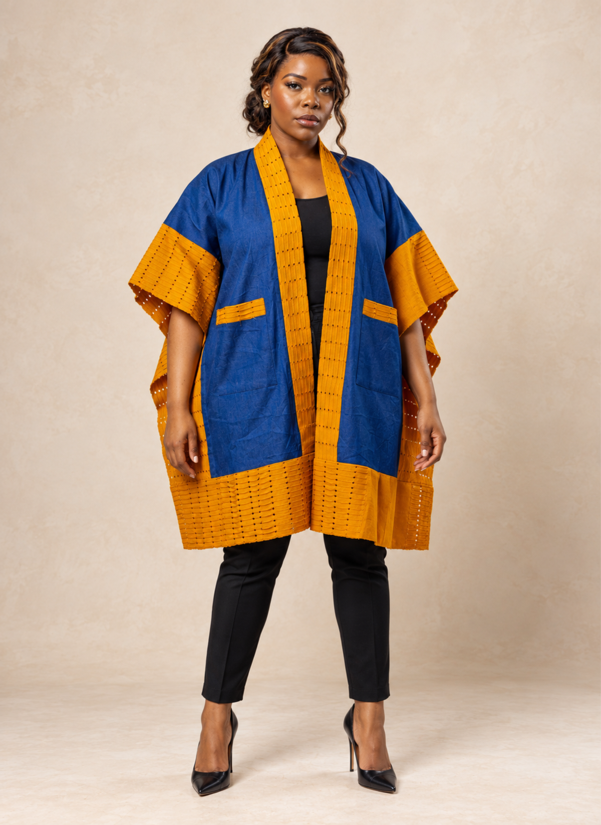 Titi Denim & Silk Aso Oke Luxury Kimono