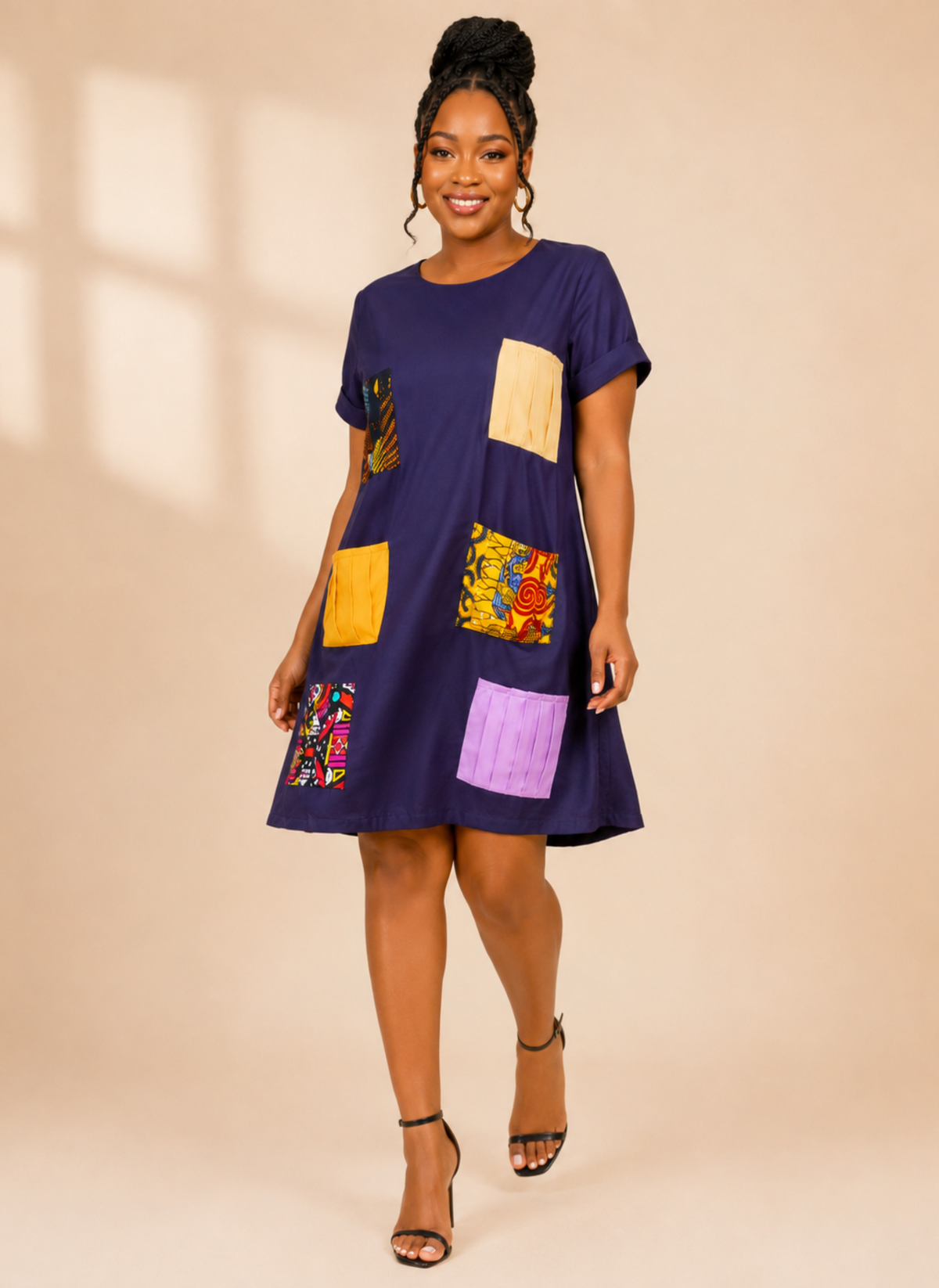 Ede African Print Patch Pocket Dress