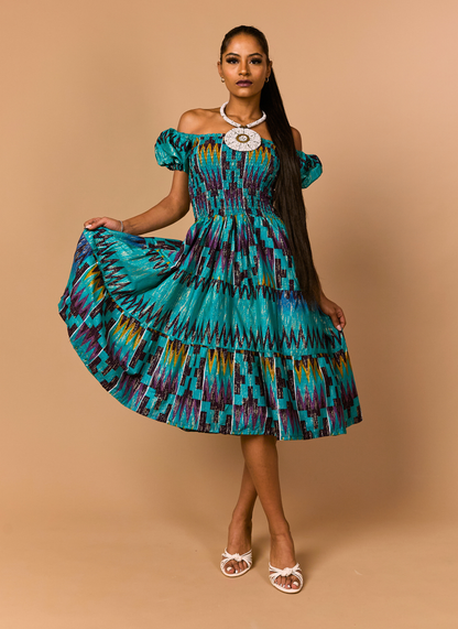 Amira Smocked Midi Dress