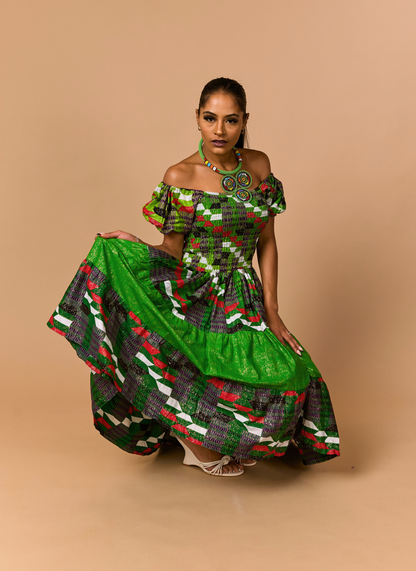 Nneka Smocked Midi Dress