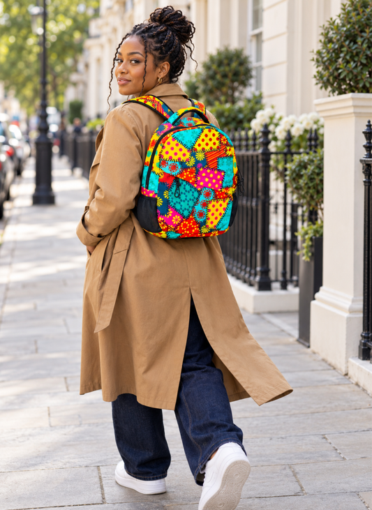 Iyayi African Print Patchwork Backpack