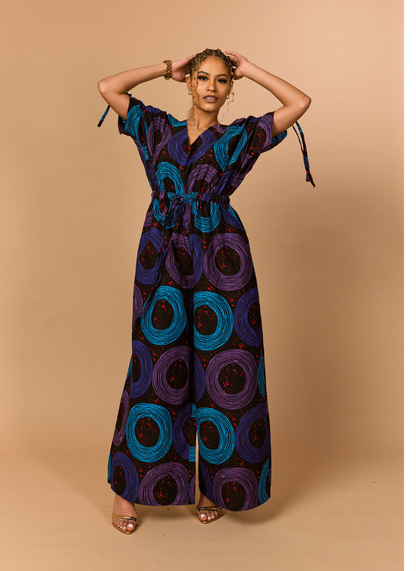 The Amara Ruffle Ankara Jumpsuit