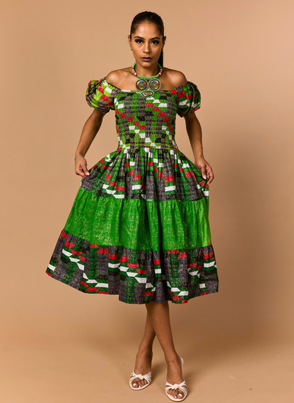 Nneka Smocked Midi Dress