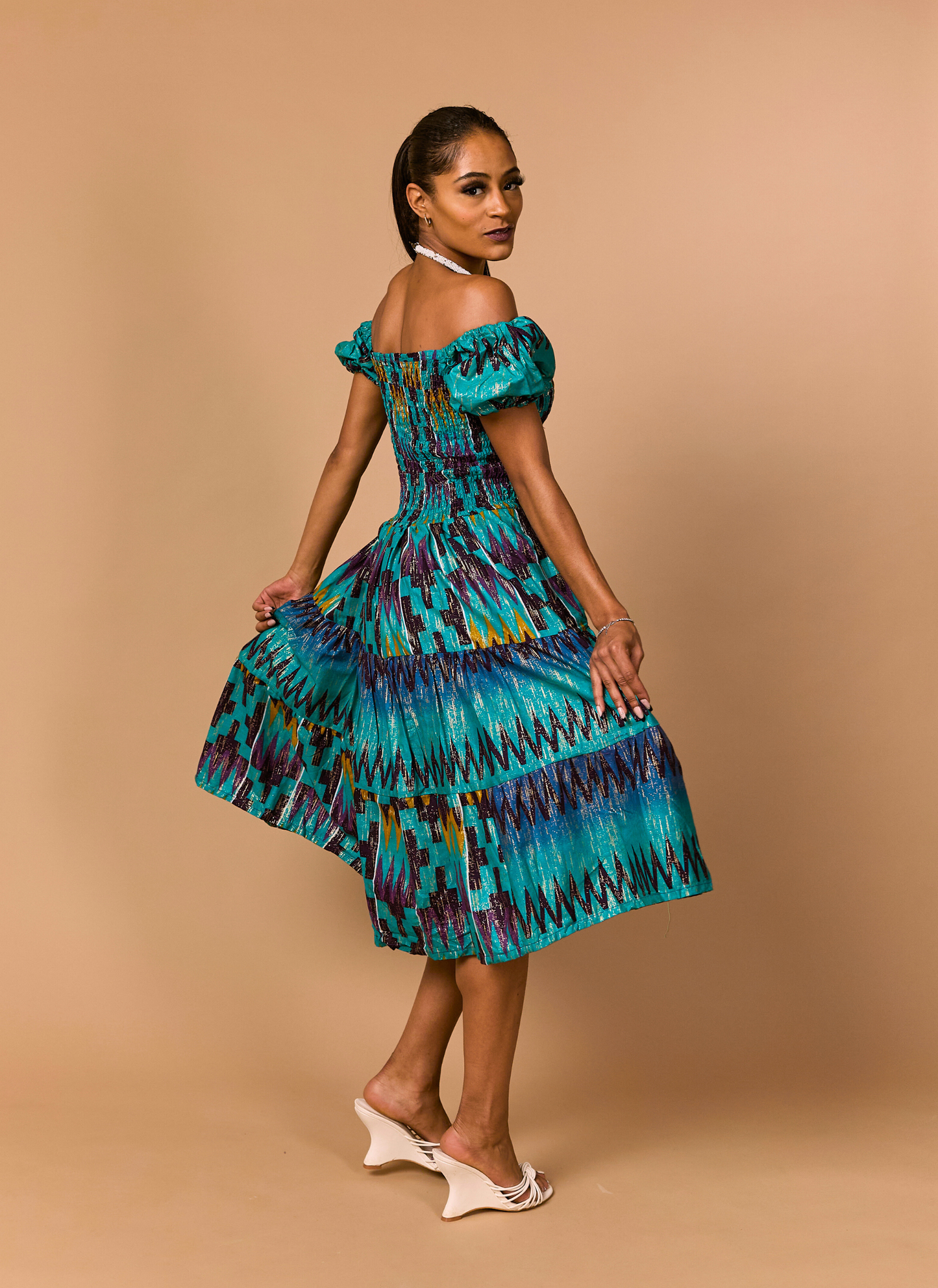 Amira Smocked Midi Dress