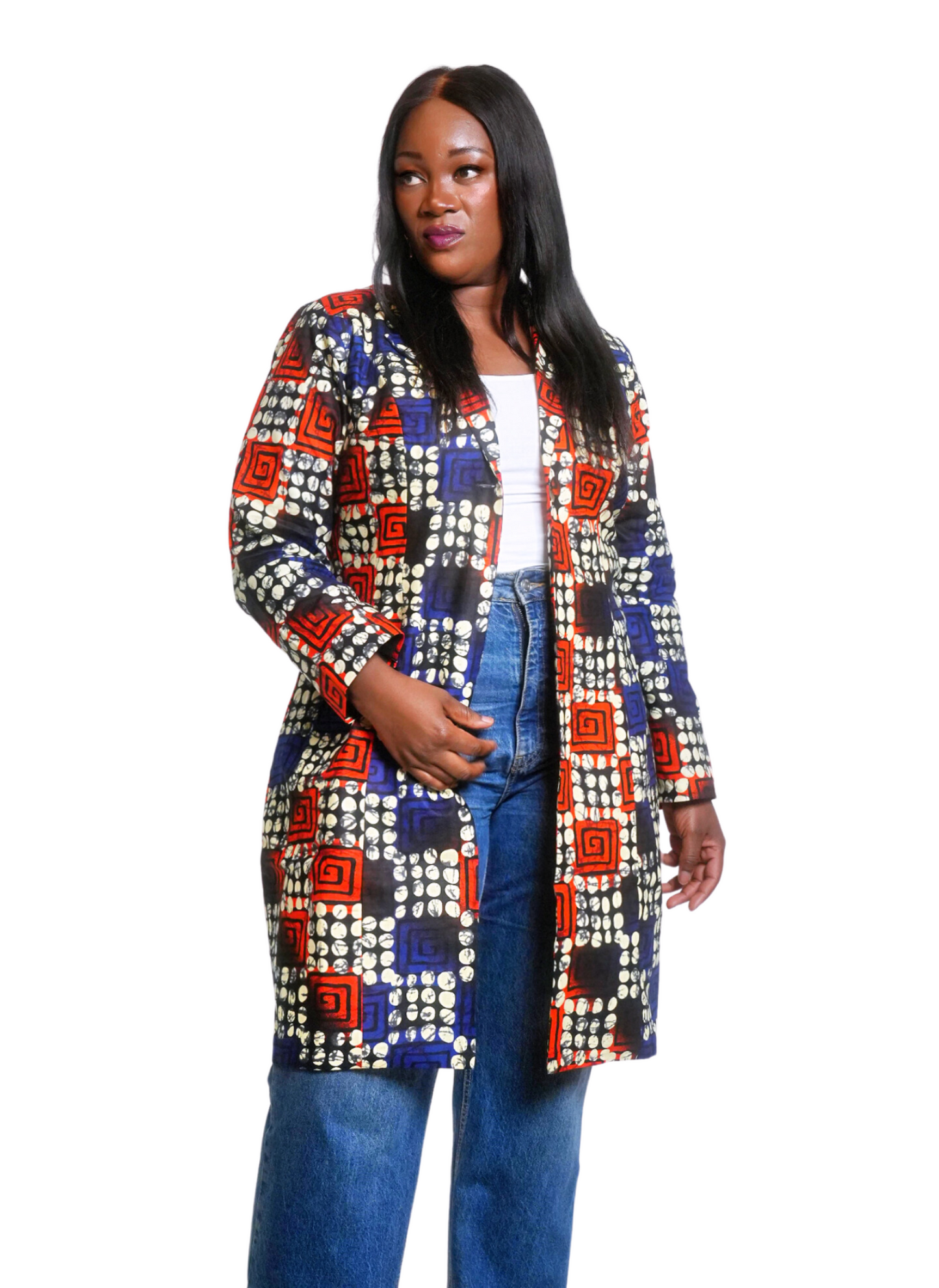 Blazer con stampa africana Itohan