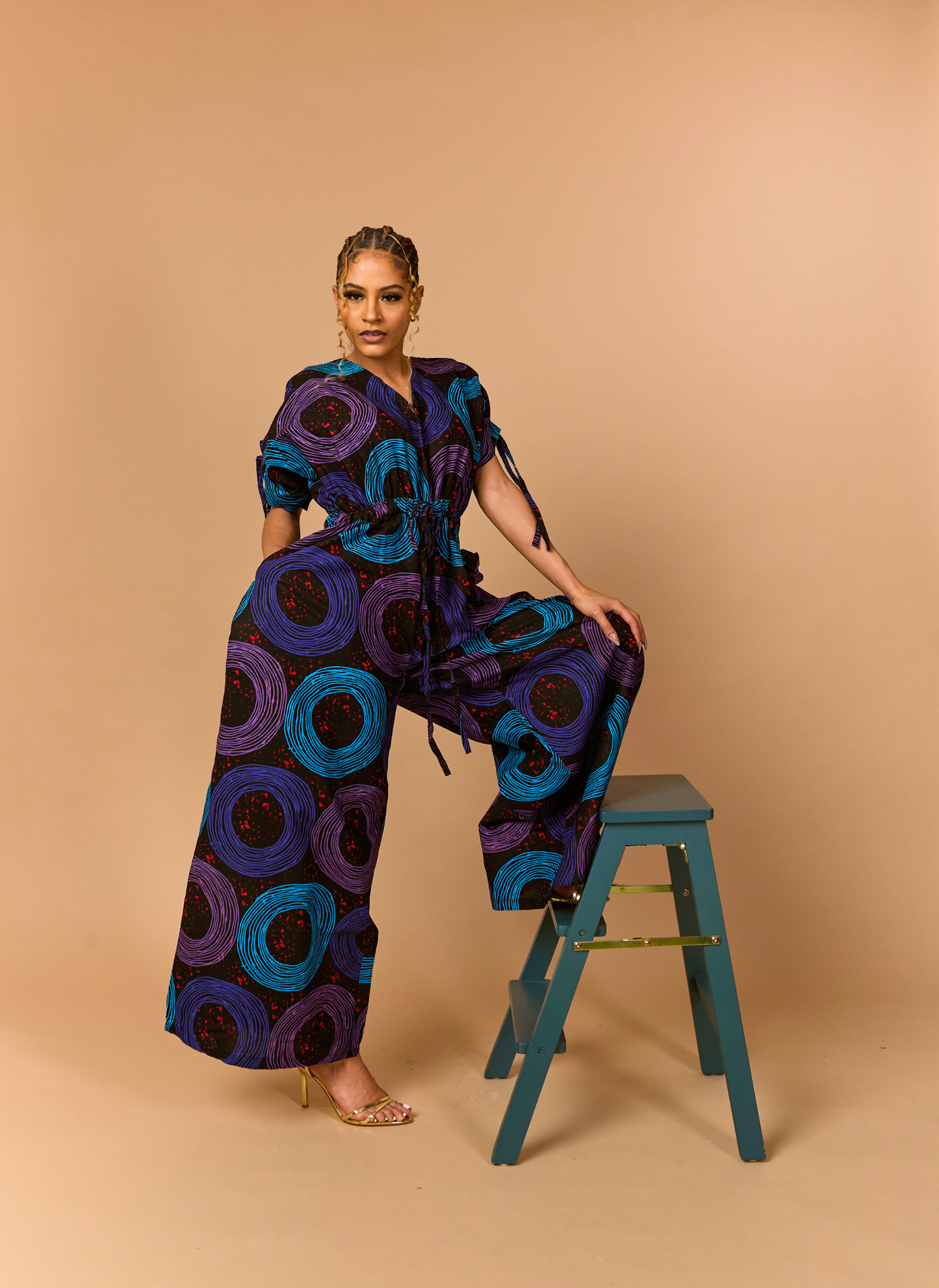 The Amara Ruffle Ankara Jumpsuit