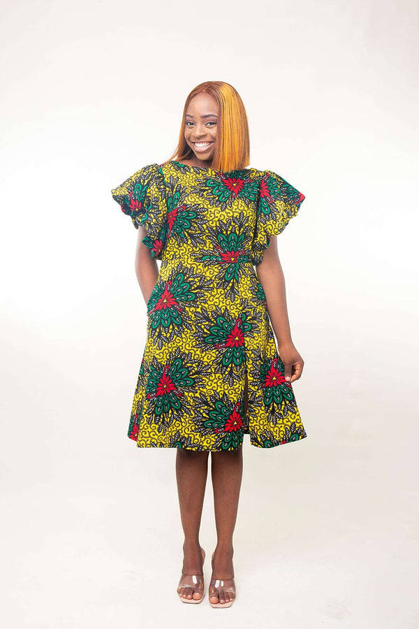 African Print Izehi A-line Dress - Edowayes