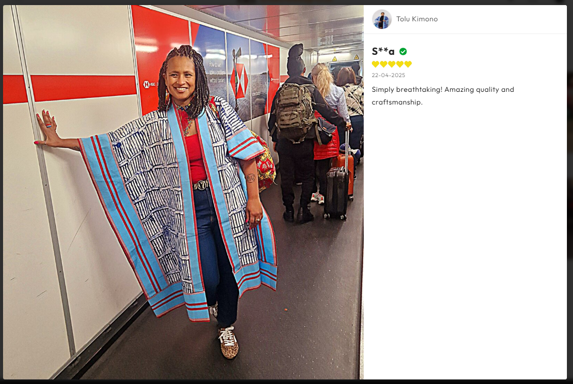 Tolu Adire & Aso Oke Mixed-Media Kimono