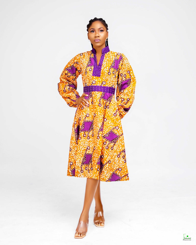 African Print Onyeka Dress- New - Edowayes