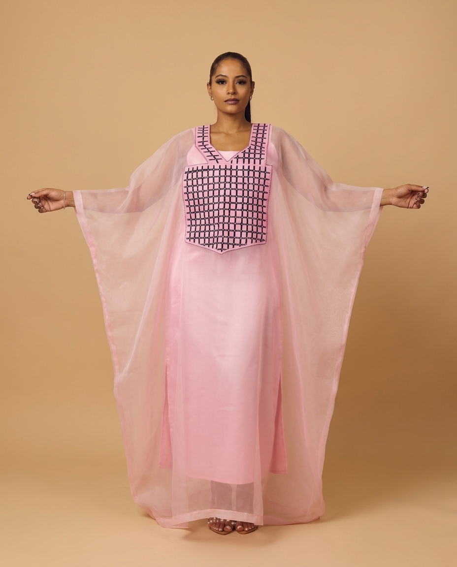 The Hasanna Luxury Organza Boubou & Matching Scarf