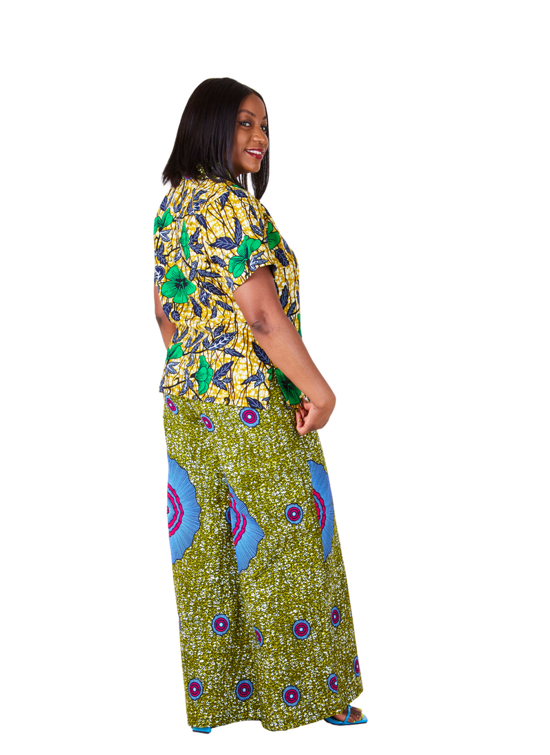 Kente trousers Kitenge trousers African print wide leg pants Tribal print trousers