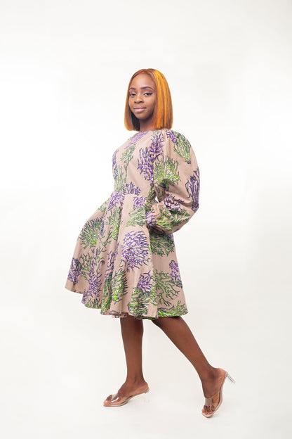 African Print Iyayi A-line Dress - Edowayes