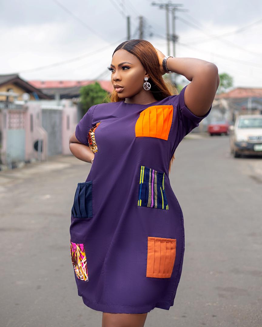 Purple african hot sale dress